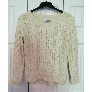 JCP Beautiful Cream Wool Sweater, Small